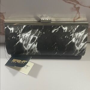 Sasha New York Black and White Clutch